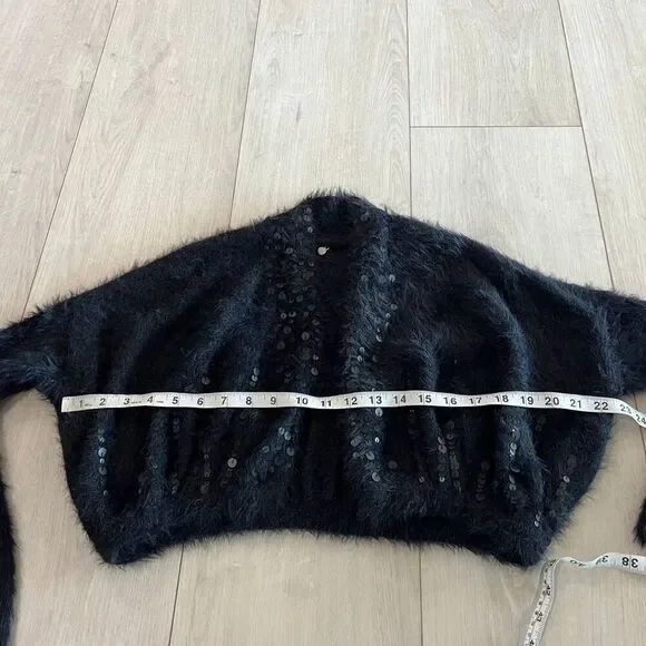 Anthropologie Knitted & Knotted Fuzzy Sequin Cardigan size xs - Picture 3 of 8